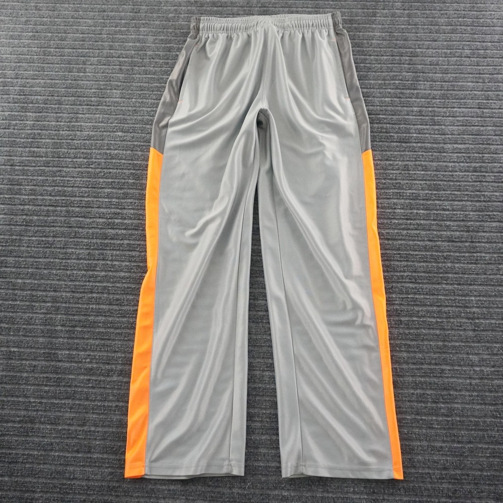PBX Pro Active Pants Mens Size L Grey Orange Stripe Performance Track Pants